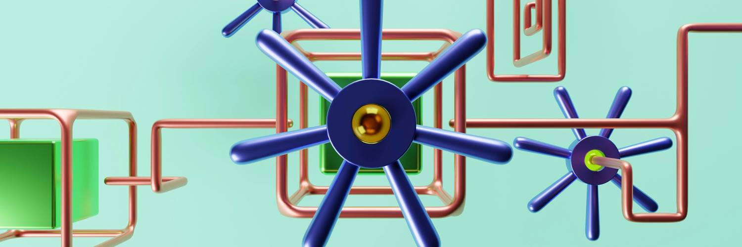 A conceptual illustration representing internet privacy and proxy servers as a secure link between devices and the web