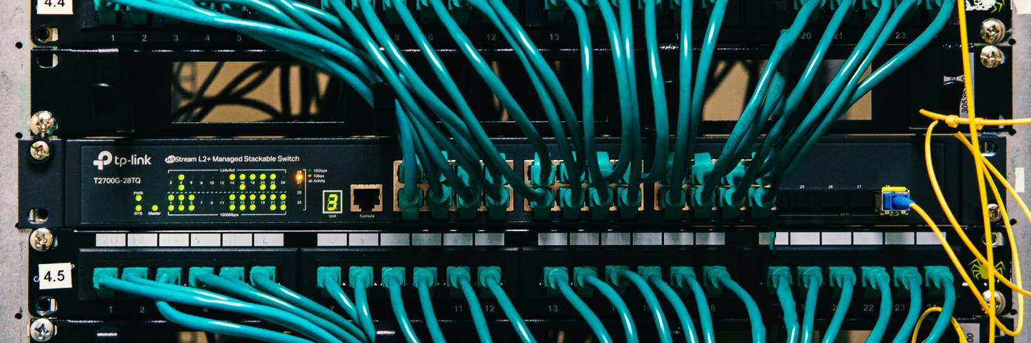 Stock photo showing the concept of data transfer, internet privacy, or a network/server room for SOCKS5 proxy theme